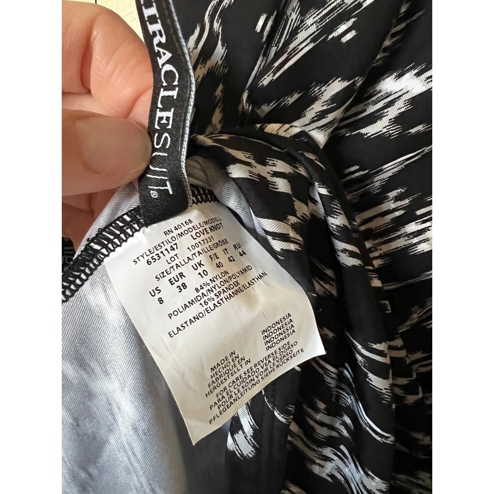 Miraclesuit Love Knot Tankini Top Black White gold Underwire bikini resortwear - Picture 7 of 10